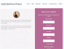 Tablet Screenshot of adultballerinaproject.com